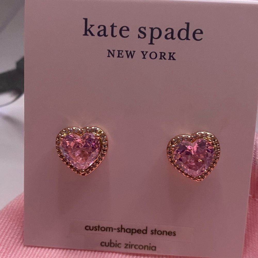 Kate spade Rose toned heart earrings